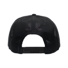 Rear view of black mesh cap