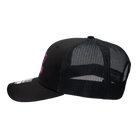 Side view of Black mesh cap